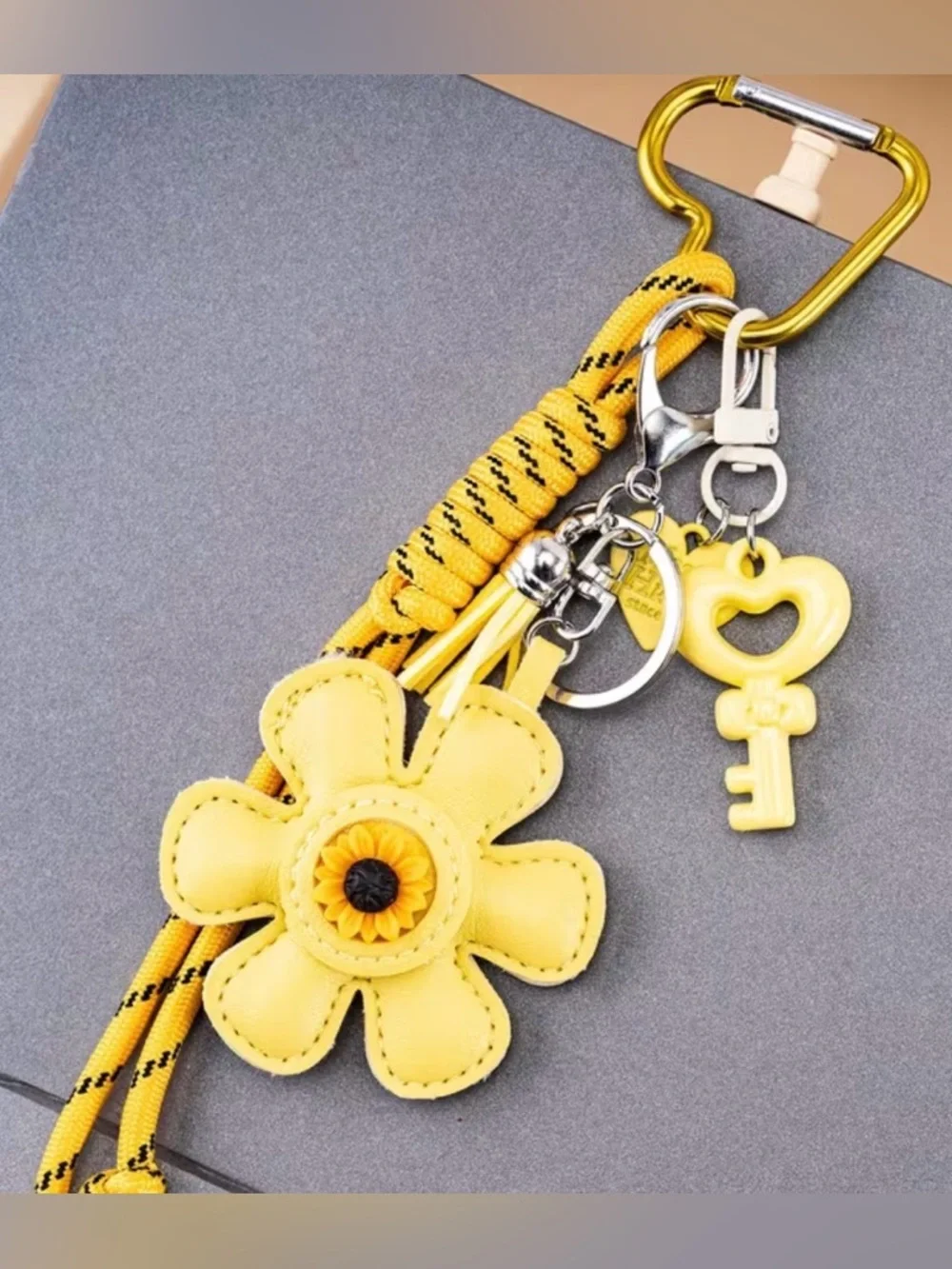 Yellow Key & Card Holder bag charm - Picture 2 of 5